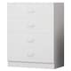 image 3 of FWStyle Tunis 3 Piece Bedroom Furniture Set - Matt White - Wardrobe + Chest + Bedside