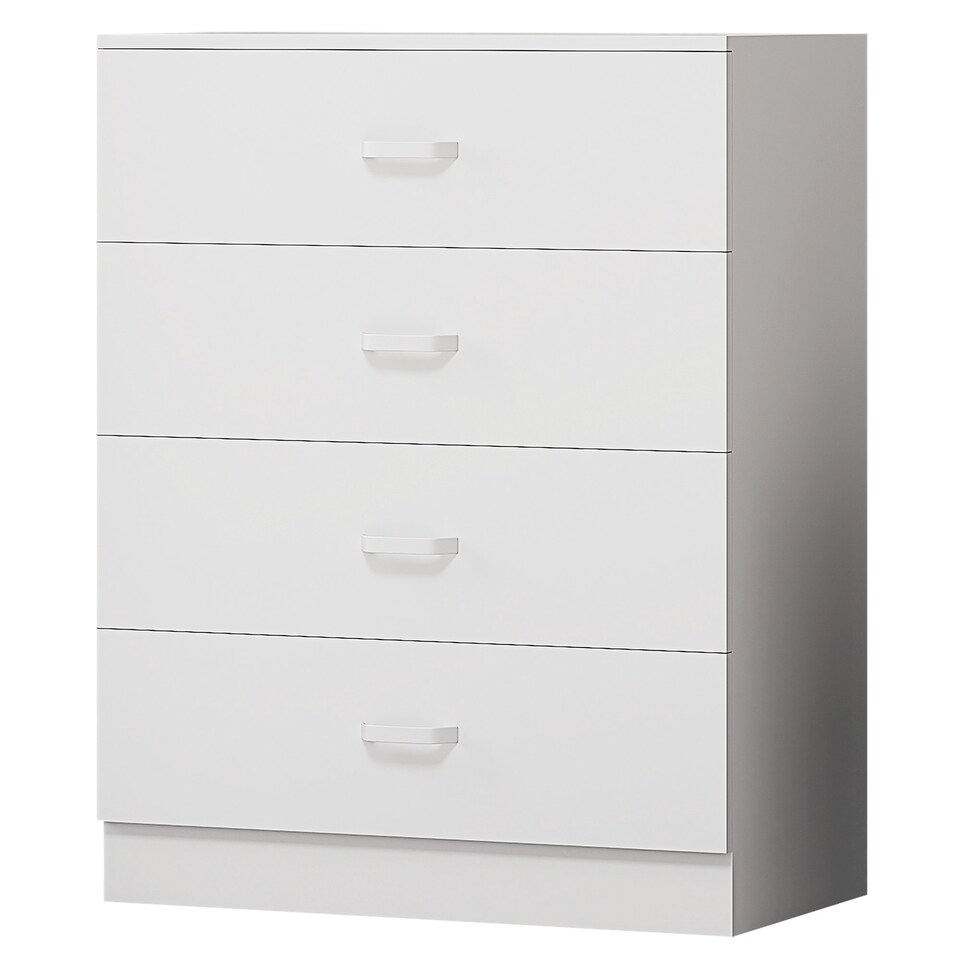 image 1 of FWStyle Tunis 3 Piece Bedroom Furniture Set - Matt White - Wardrobe + Chest + Bedside