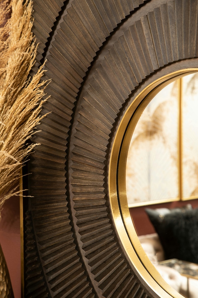 image 1 of Sadri Sadari Mango Wood Wall Mirror | Brown