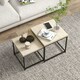 image 8 of HOMCOM Coffee Table Set of 2, Nest of Tables with 3.5cm Thick Tabletop, Oak