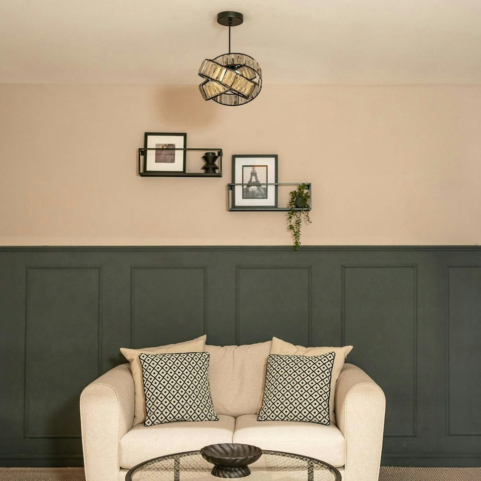 image 1 of ValueLights Hudson Easy Fit Tortoise Shell Acrylic Jewel Twist Ring Ceiling Light Shade - Bulb Included Multi
