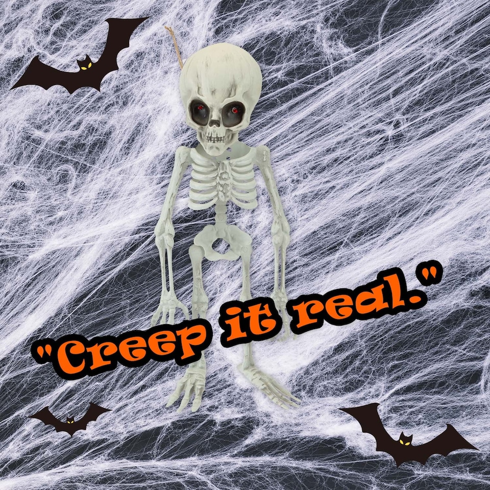 image 1 of PMS Halloween Alien Hanging Skeleton Decoration, White