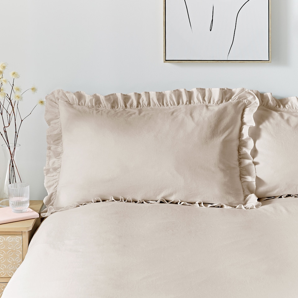 image 1 of Appletree Cassia Frill Duvet Cover Set Natural