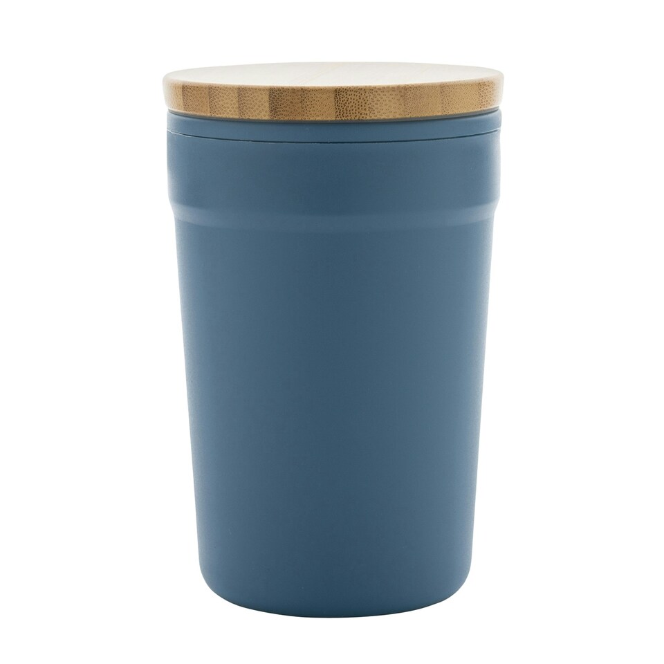 image 1 of XD Collection Bamboo Recycled 300ml Travel Mug - Blue - One Size | Blue | 1