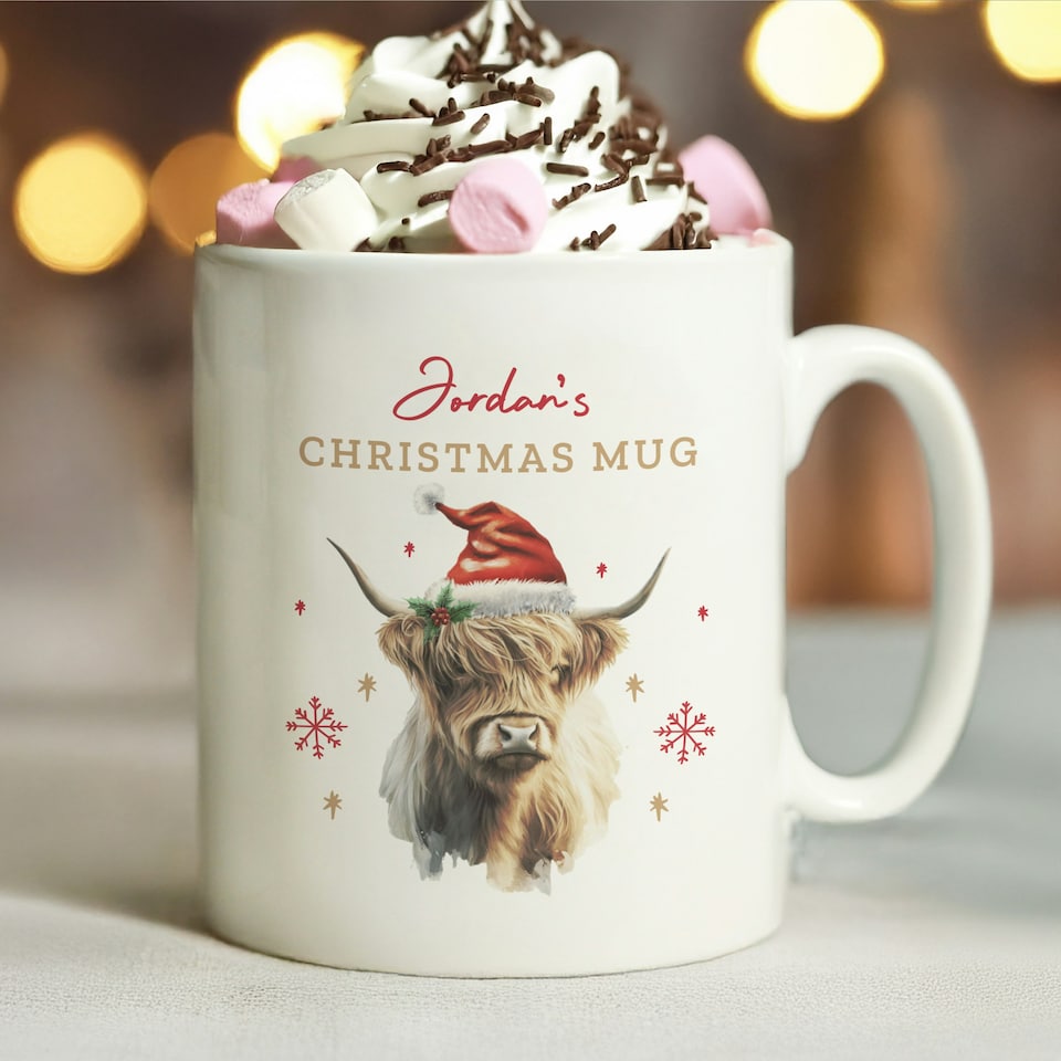 image 1 of Personalised Highland Cow Christmas Mug