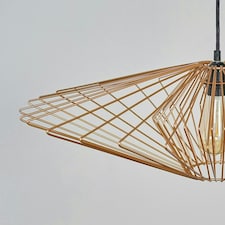 ValueLights Geometric Design Copper Wire Basket Cage Ceiling Pendant Light Shade