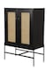 image 3 of Rattan 2 Door Highboard Cabinet - Mango Wood/Iron - L45 x W80 x H120 cm - Black Finish with Natural Rattan - Assembly Required