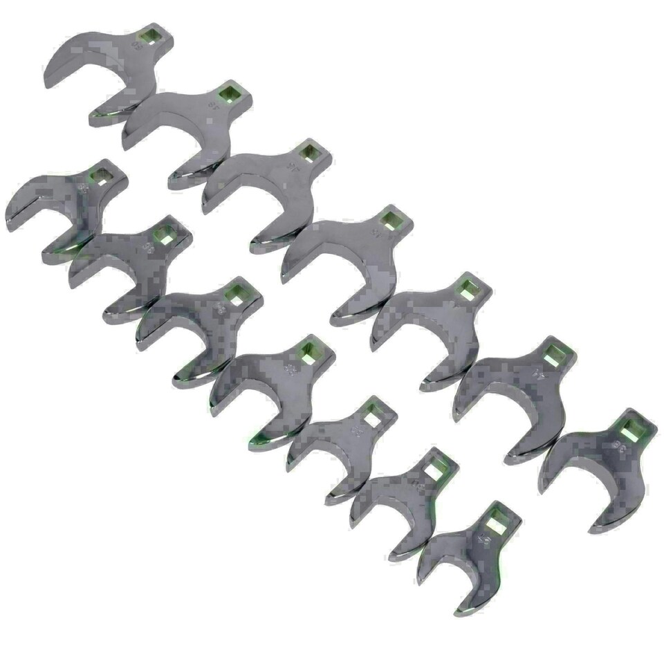 image 1 of Large Crowfoot Crowfeet Spanners Wrenches Metric Sizes 27 - 50mm 14pc