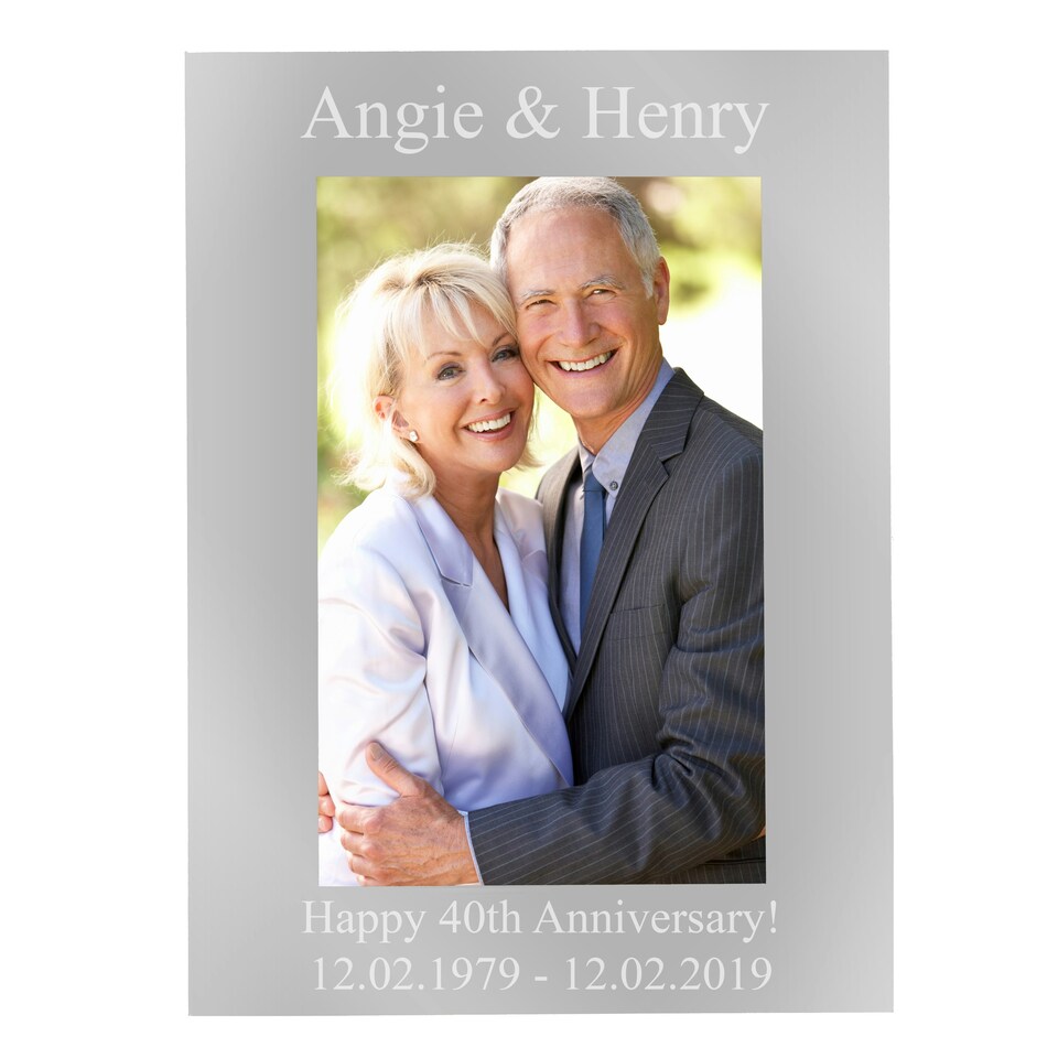 image 1 of Personalised Potrait Silver 4x6 Photo Frame Silver | One Size