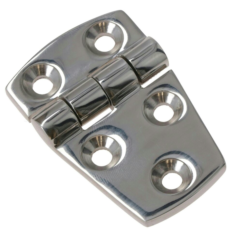 image 1 of Polished Door Hinge 8 Pack Stainless Steel 56mm x 38mm 316 Marine Cabin Hatch Silver