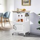 image 2 of Yaheetech Rolling Kitchen Cart W/Wheels  White