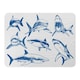 image 1 of Graphical set of blue sharks isolated on white background (Blanket)