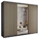 image 1 of Sliding Wardrobes 4U Modern Vertical Panelled Mirror Sliding Wardrobe – 150cm to 250cm, White, Black, Grey, Oak | Grey
