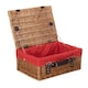 image 1 of 36cm Double Steamed Wicker Picnic Basket with Lining Red | Red | One Size