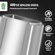 image 5 of HOMCOM 2 x 30L Double Kitchen Bin, Pedal Bin with Soft-Close Lid, Silver Silver