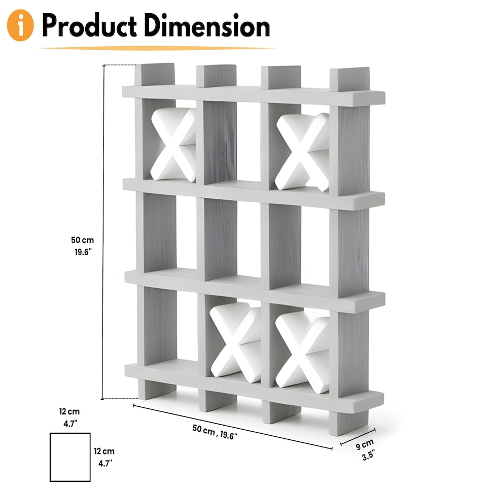 image 1 of NOVECRAFTO Tic Tac Toe Wall Mounted Toilet Paper Holder – Handmade Xs and Os Noughts and Crosses Toilet Roll Storage Rack