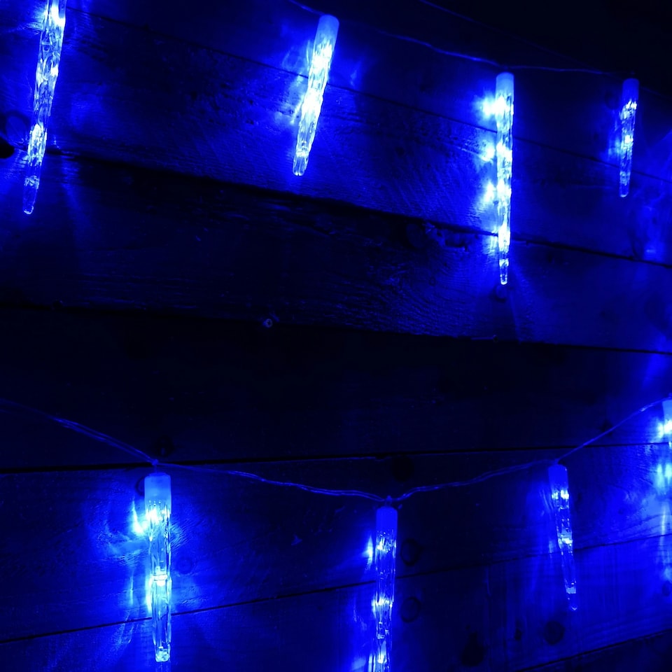 image 1 of 72 LED 6.9m Premier 24 Indoor Outdoor Icicle Shape Christmas Chaser Lights in Blue