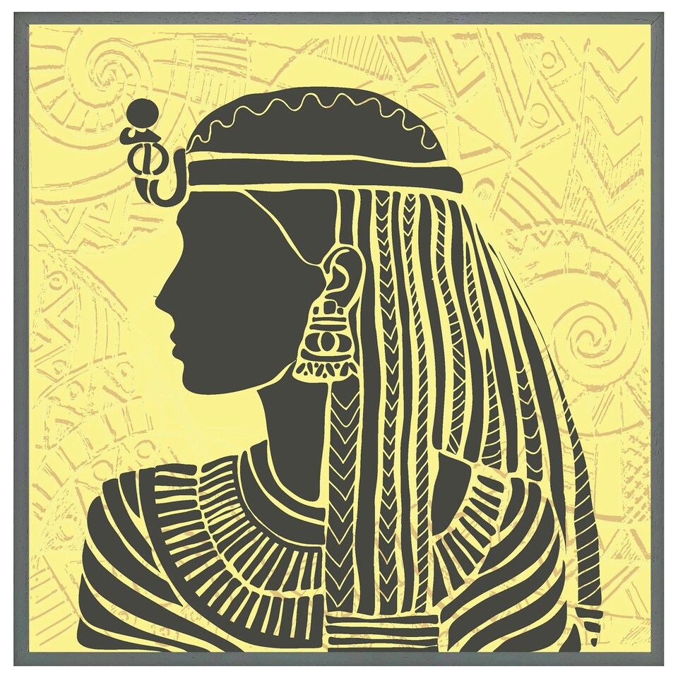image 1 of Egyptian women on yellow (Picture Frame) Brown | Oak | XS