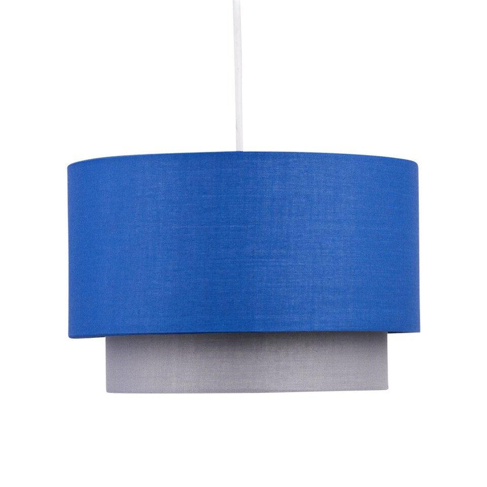 image 1 of Pair of Blue & Grey 2 Tier Light Shades | Blue | Medium | 2
