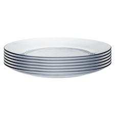 Duralex Lys Extra Large Glass Plates - Tempered, Heat Resistant - 280mm - Pack of 6 Clear