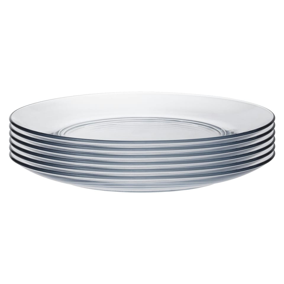 image 1 of Duralex Lys Extra Large Glass Plates - Tempered, Heat Resistant - 280mm - Pack of 6 Clear