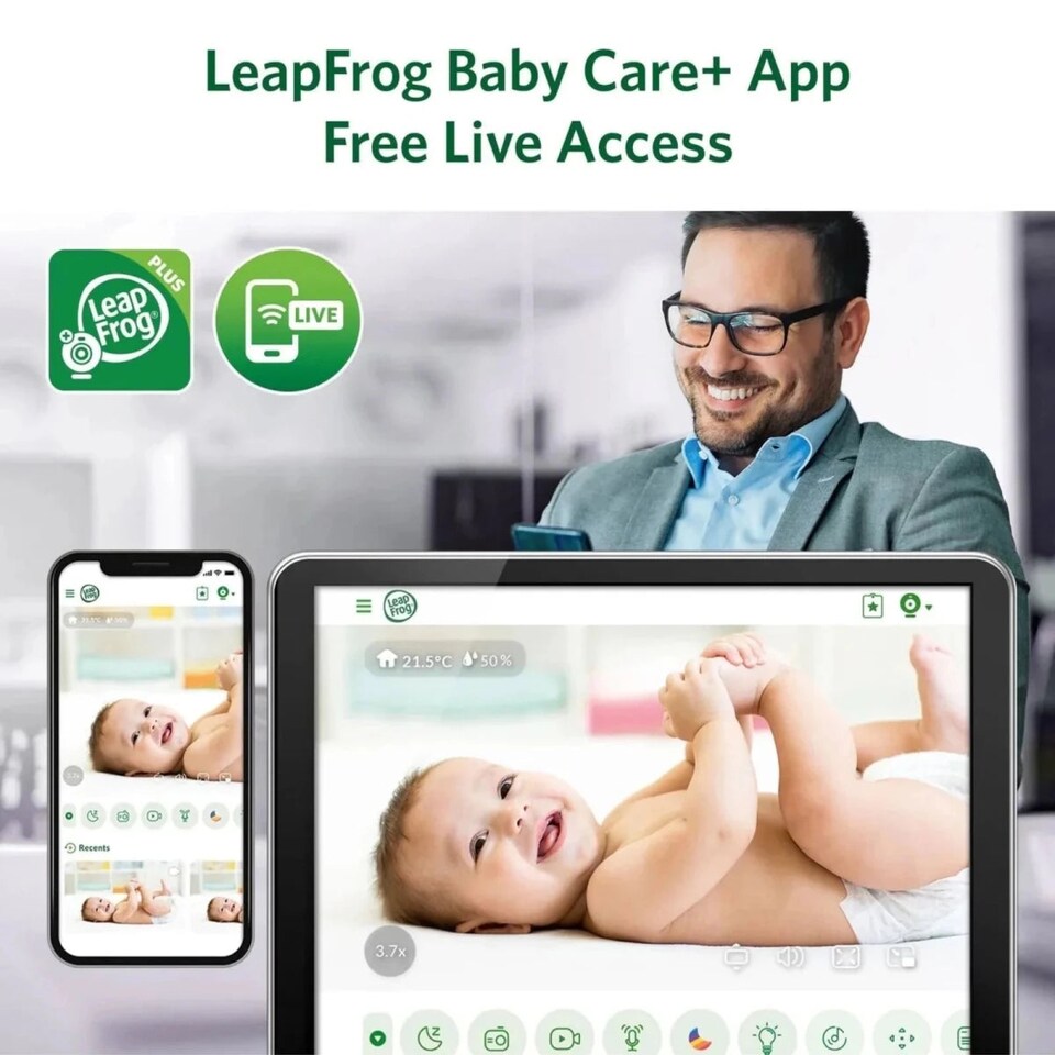 image 1 of LeapFrog LF5817HD 7" Wi-Fi HD Over-the-Cot Baby Monitor