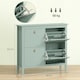 image 7 of HOMCOM 4 Drawer Shoe Cabinet with Flip Doors for Hallway, Entryway | Green | 105W x 24D x 95.5H cm | 1