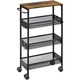 image 1 of Yaheetech 4-Tier Storage Trolley on Wheels with Steel Frame | Brown | Rustic Brown | One Size