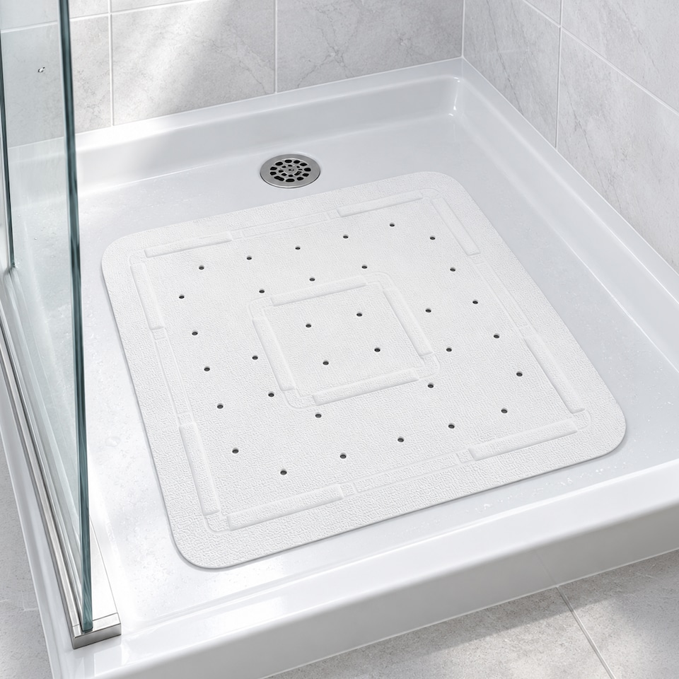 image 1 of Showerdrape Comfy White 55cm Anti-slip Shower Mat | Multi | 1