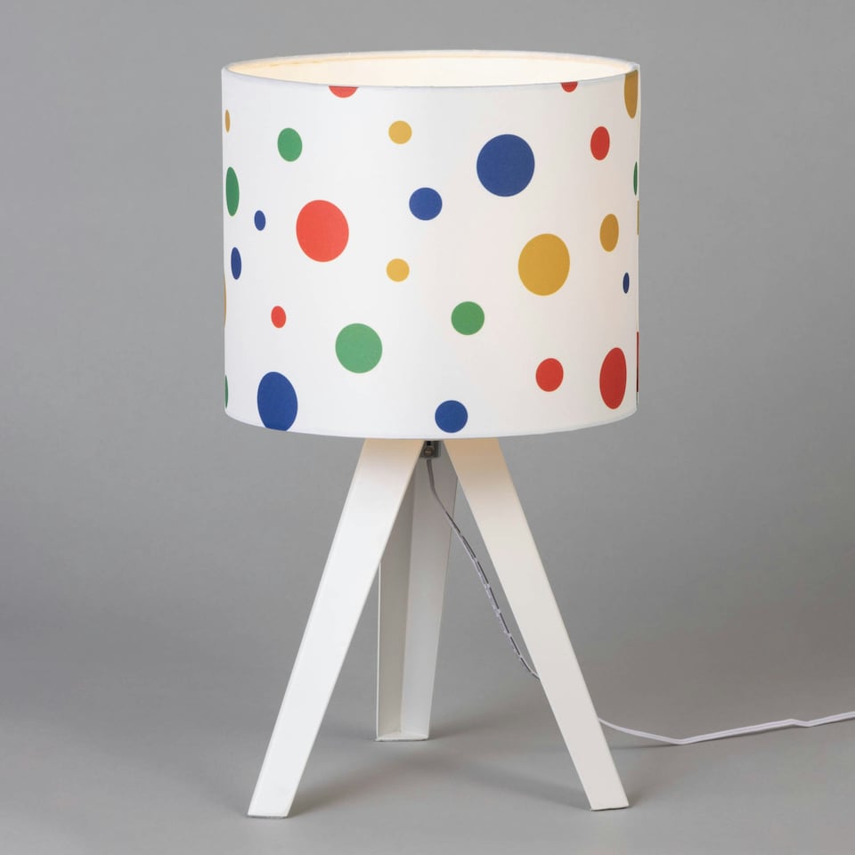 image 1 of BHS Glow Kid's LED Dots Tripod Table Lamp, White