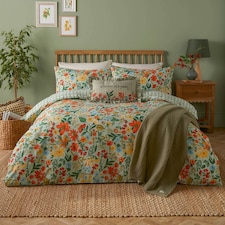 Furn Meadowhaze Printed King Size Duvet Set Green | King