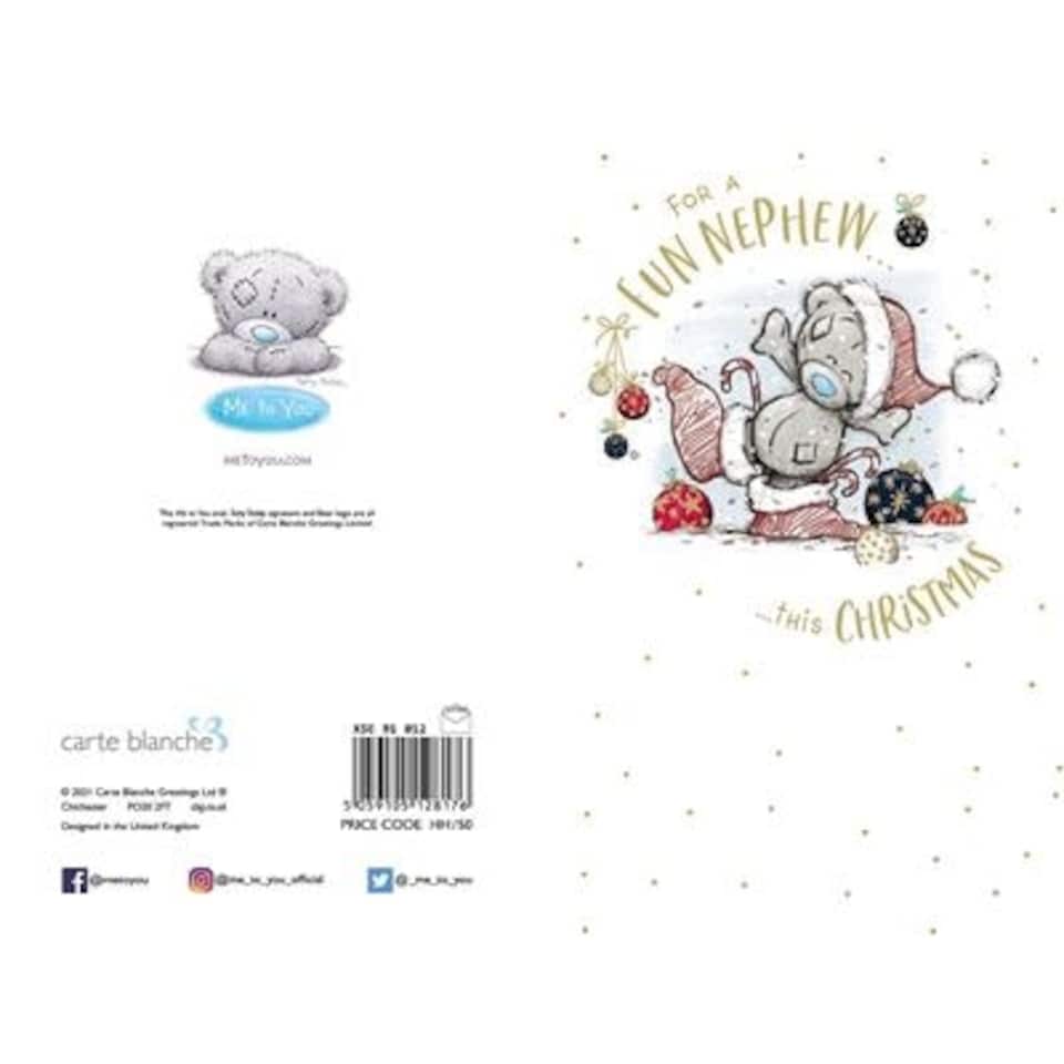 image 1 of Bear In Hat And Socks Nephew Sketchbook Christmas Card