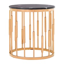 Interiors By Premier Functional Round Copper Finish Side Table, Luxury Modern Side Table For Livingroom, Sturdy Bedside Table Multi