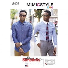 Simplicity 8427 Paper Sewing Pattern – Men’s Shirt, Sizes Aa (34–36–38–40–42), Intermediate
