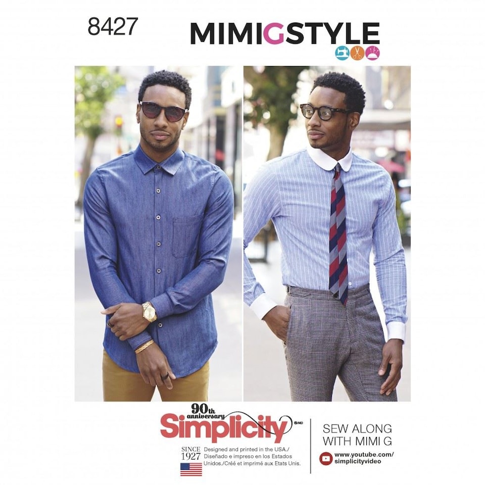 image 1 of Simplicity 8427 Paper Sewing Pattern – Men’s Shirt, Sizes Aa (34–36–38–40–42), Intermediate