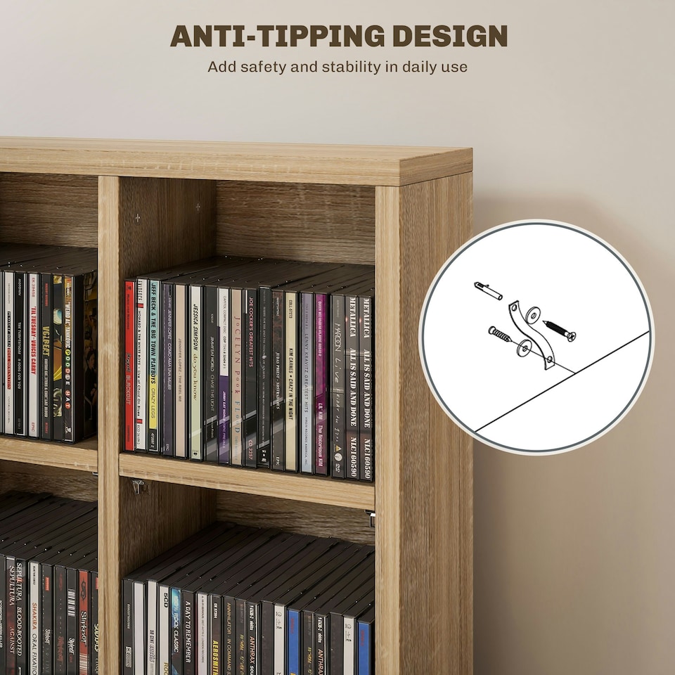 image 1 of HOMCOM DVD CD Media Storage Rack, Video Display Unit, Natural