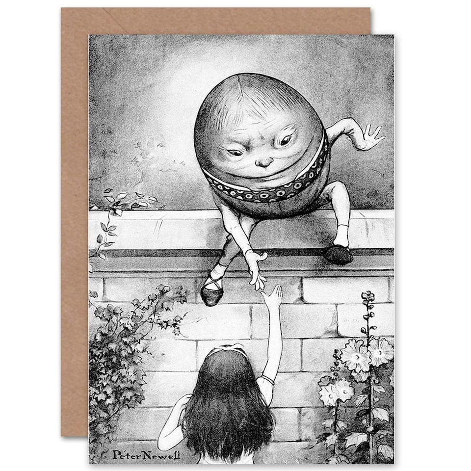 image 1 of Alice in Wonderland Looking Glass Humpty Dumpty Art Card