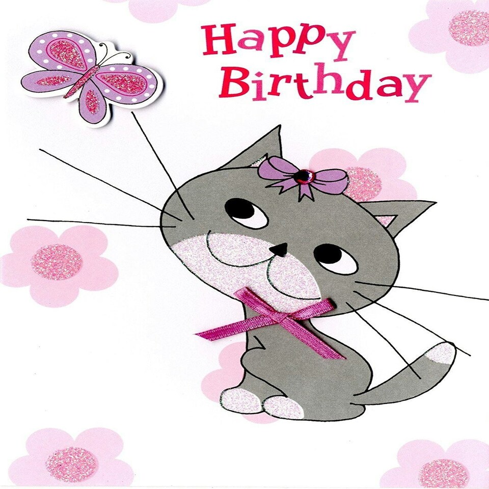 image 1 of Happy Birthday Cat Greeting Card Second Nature Yours Truly Cards