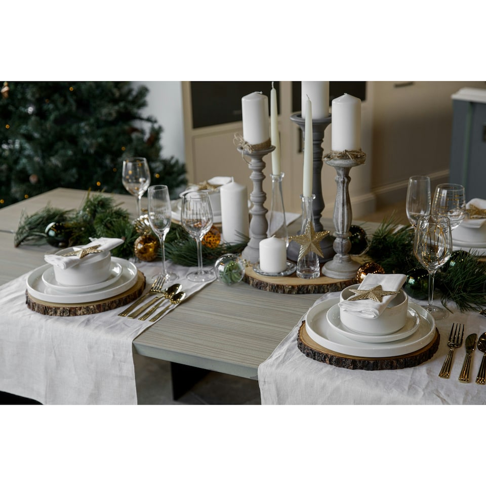 image 1 of Mikasa Dinner Set White Porcelain Camberlie 12 Piece