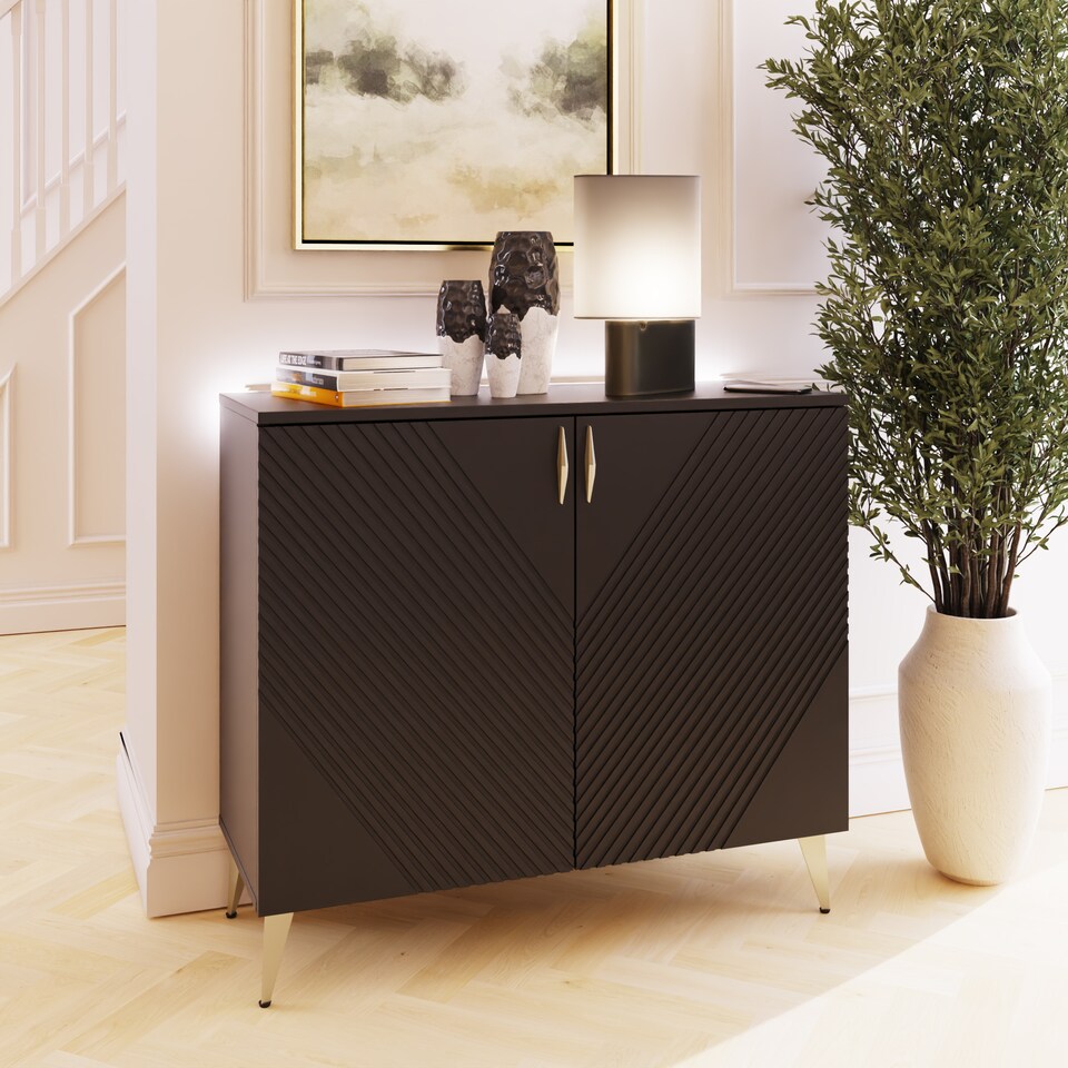 image 1 of Frank Olsen Furniture Ava Tall Sideboard in Black | Black | Black | 1