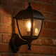 image 4 of CGC MYRA Large Black Outdoor Wall Lantern Light with PIR Motion Sensor, Clear Diffuser, IP44, Polycarbonate Coastal Style.