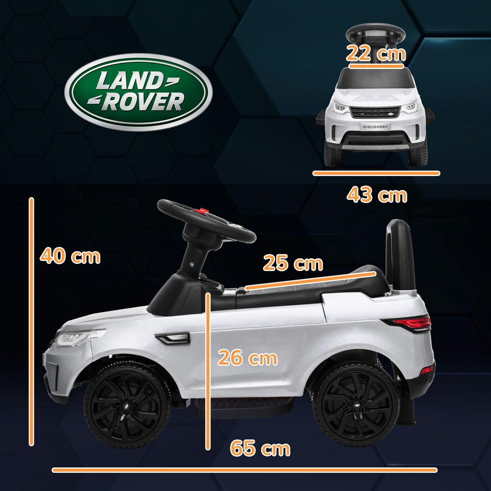 image 1 of AIYAPLAY Land Rover Licensed Kids Ride On Car, Sliding Car, White