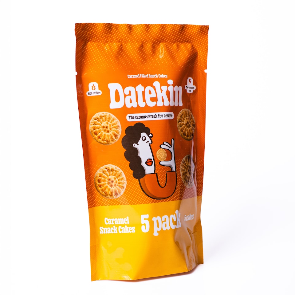 image 1 of Datekin Caramel Filled Cakes (5 x 15g Pack)