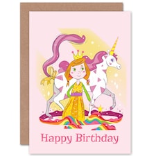 Unicorn Princess Girls Magic Birthday Greeting Card