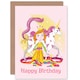 image 1 of Unicorn Princess Girls Magic Birthday Greeting Card