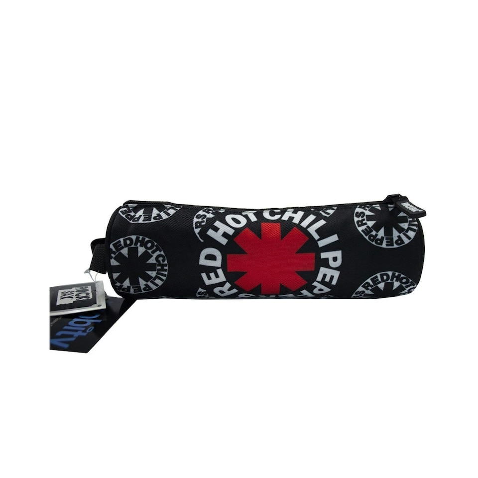 image 1 of Rock Sax Asterisk All-Over Print Red Hot Chili Peppers Pencil Case - Black/White/Red - One Size