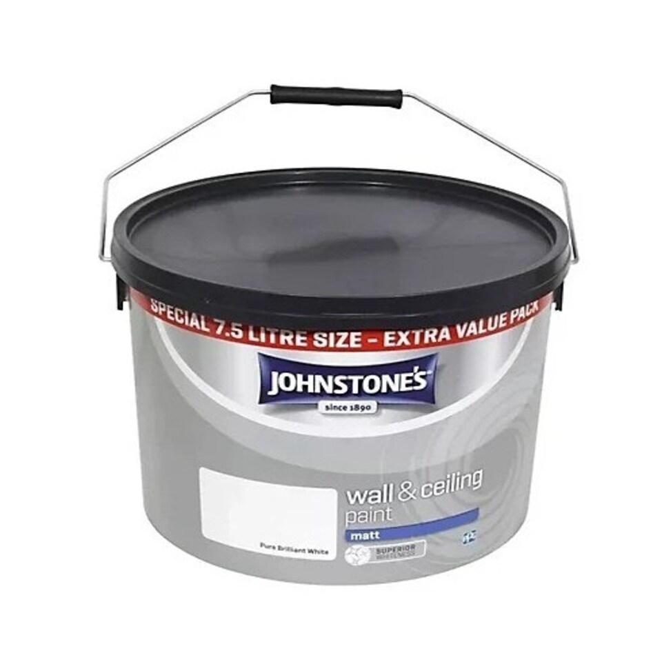 Johnstones Wall & Ceiling Matt Emulsion Paint - Brilliant White - 7.5L