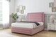 image 3 of Sloomy Ashford Pink Plush Divan Bed Base 2 Drawers Left Side With 26 Inch Strutted Headboard & 12 Inch Matching Footboard | Pink | Pink | Single | 1
