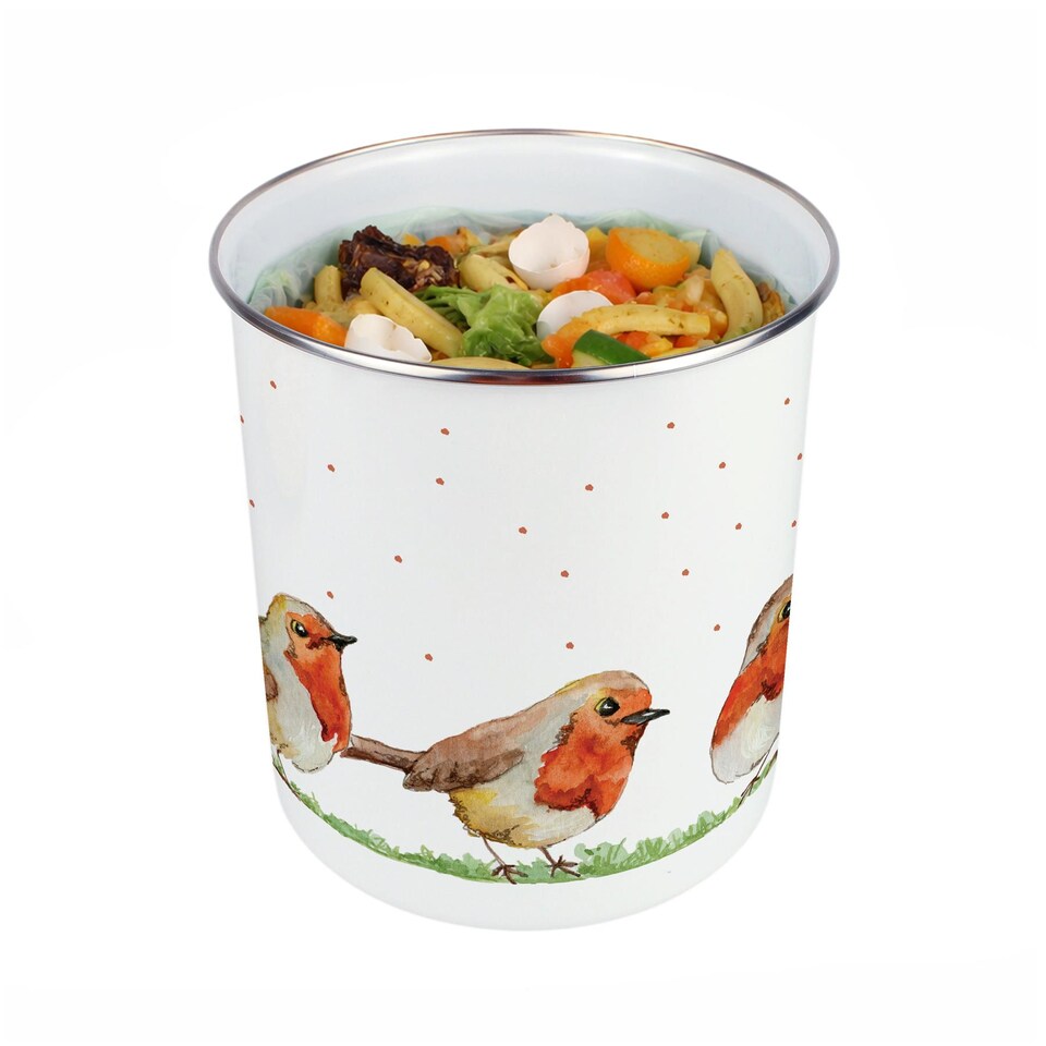 image 1 of Robins Food Waste Caddy - Metal 2L Decorative Kitchen Compost Bin
