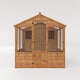 image 2 of 8 x 6 Feet Traditional Apex Greenhouse/Shed Combo - Timber - L245.8 x W201 x H205.8 cm - Brown | Brown